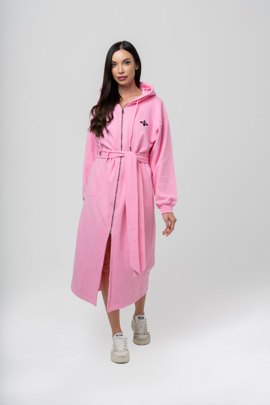 Candy Pink Long Hoodie