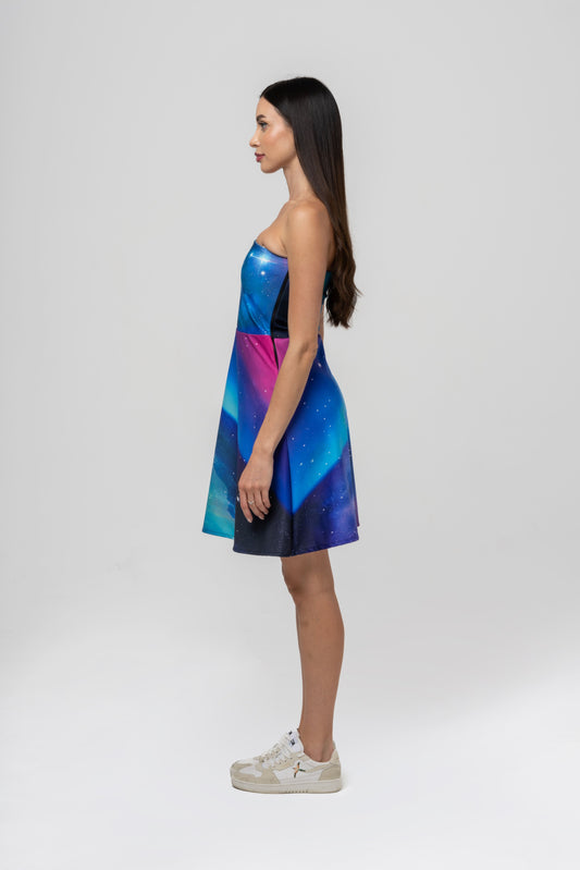 Space Celestial One Shoulder Dress