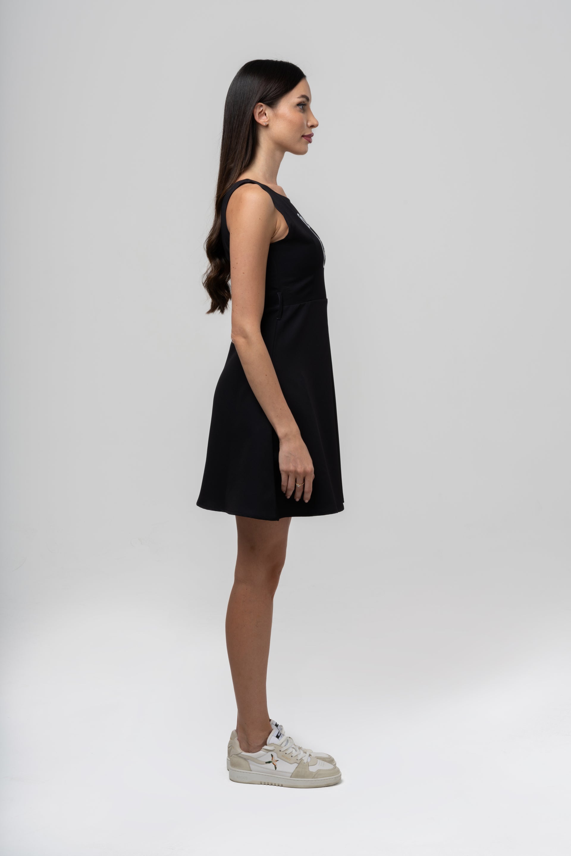 Single Cat Outline Black Dress