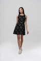 Cat Pattern Black Dress