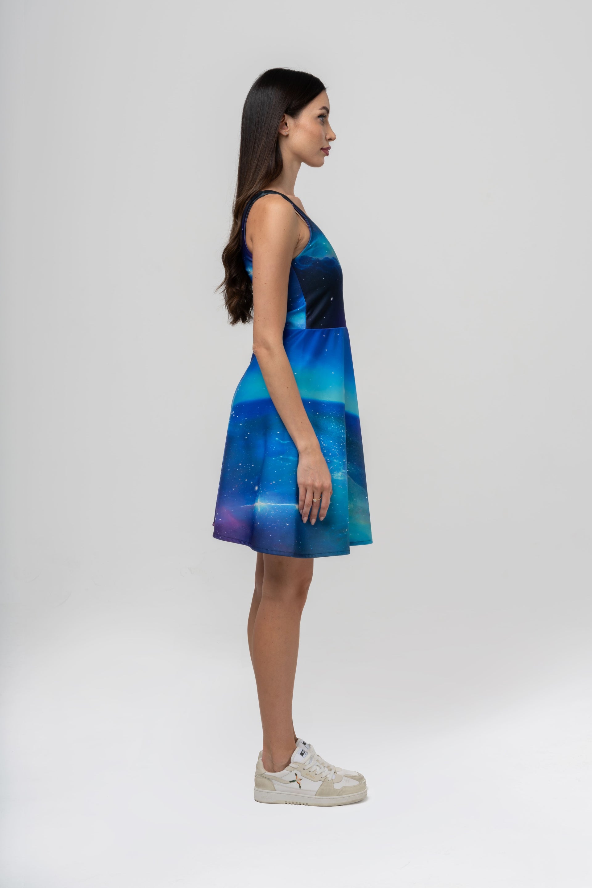Space Celestial One Shoulder Dress